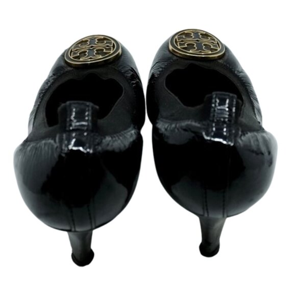 TORY BURCH~Caroline~BLACK PATENT LEATHER BALLET PUMPS Size 8.5 - Picture 5 of 5